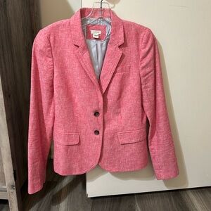 JCrew pink linen blazer size 6